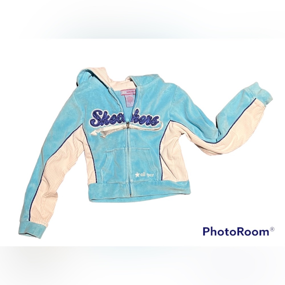 ⭐️Pretty Velour Sketchers Zip Up Sweater